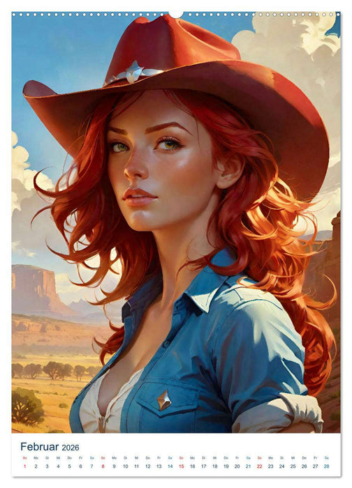 Sexy Cowgirls. Schönheiten aus dem Wilden Westen (CALVENDO Premium Wandkalender 2026)