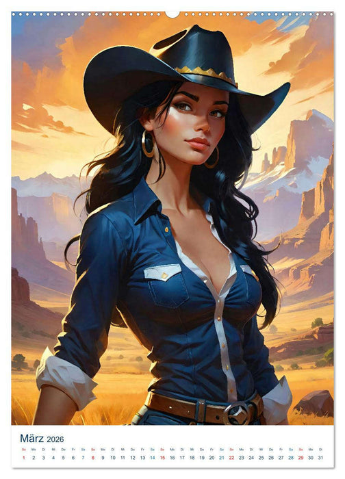 Sexy Cowgirls. Schönheiten aus dem Wilden Westen (CALVENDO Premium Wandkalender 2026)