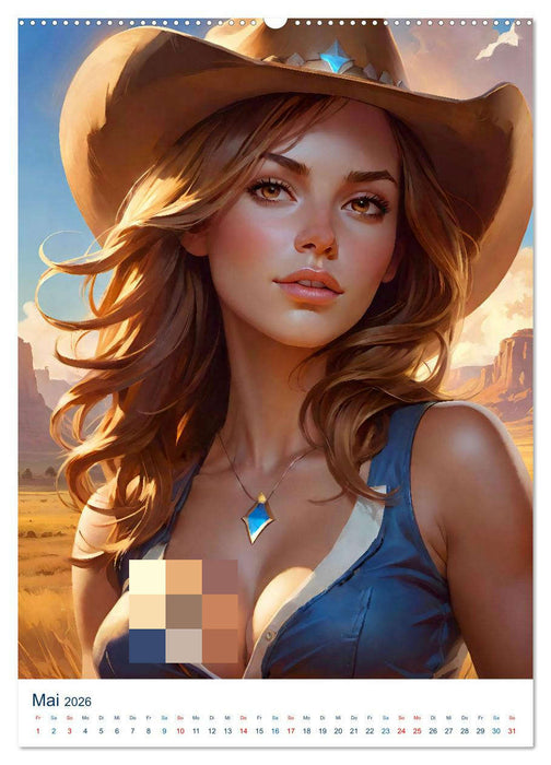 Sexy Cowgirls. Schönheiten aus dem Wilden Westen (CALVENDO Premium Wandkalender 2026)