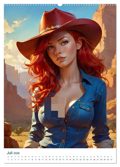Sexy Cowgirls. Schönheiten aus dem Wilden Westen (CALVENDO Premium Wandkalender 2026)