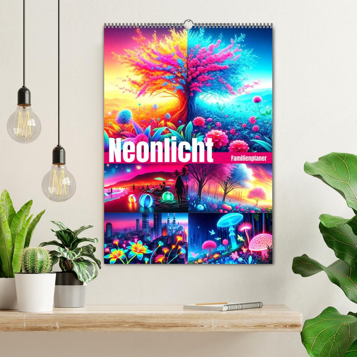 Neonlicht Familienplaner (CALVENDO Wandkalender 2026)