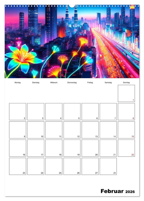Neonlicht Familienplaner (CALVENDO Wandkalender 2026)