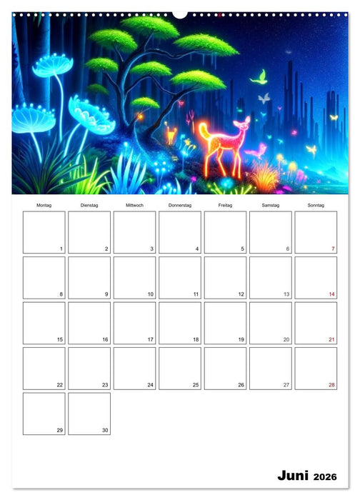 Neonlicht Familienplaner (CALVENDO Wandkalender 2026)