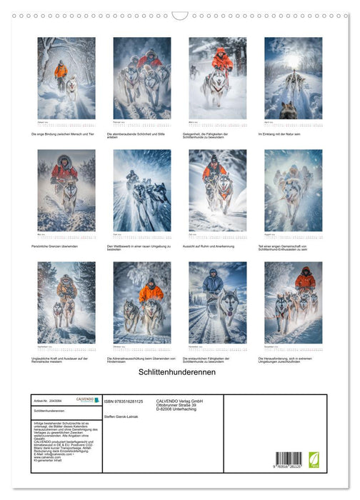 Schlittenhunderennen (CALVENDO Wandkalender 2026)
