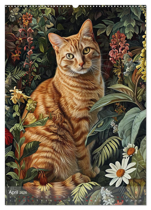 Katzen Kunstillustrationen (CALVENDO Premium Wandkalender 2026)