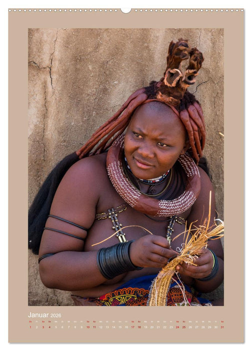 Besuch bei den Himbas - Namibia (CALVENDO Premium Wandkalender 2026)