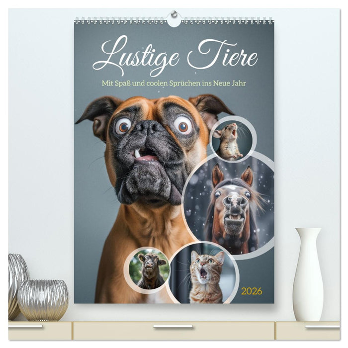 Lustige Tiere (CALVENDO Premium Wandkalender 2026)