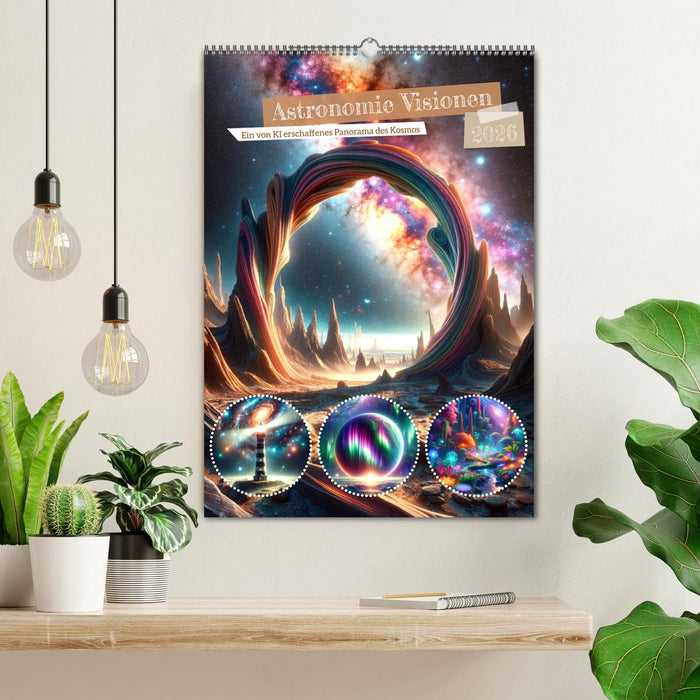 Astronomie Visionen - Ein von KI erschaffenes Panorama des Kosmos (CALVENDO Wandkalender 2026)