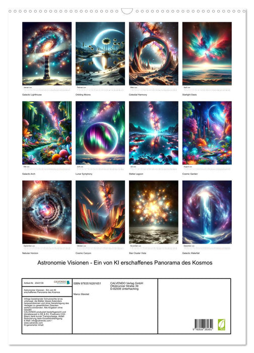 Astronomie Visionen - Ein von KI erschaffenes Panorama des Kosmos (CALVENDO Wandkalender 2026)