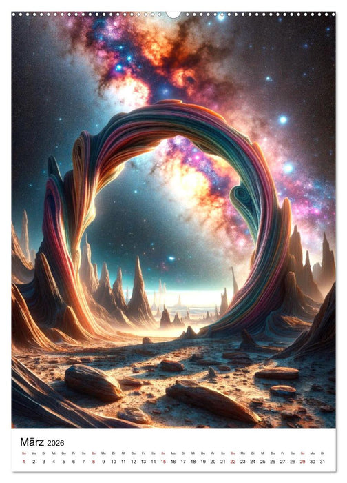 Astronomie Visionen - Ein von KI erschaffenes Panorama des Kosmos (CALVENDO Wandkalender 2026)