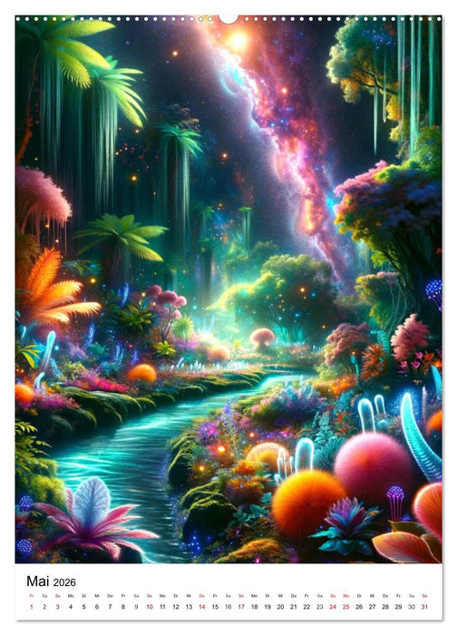 Astronomie Visionen - Ein von KI erschaffenes Panorama des Kosmos (CALVENDO Wandkalender 2026)