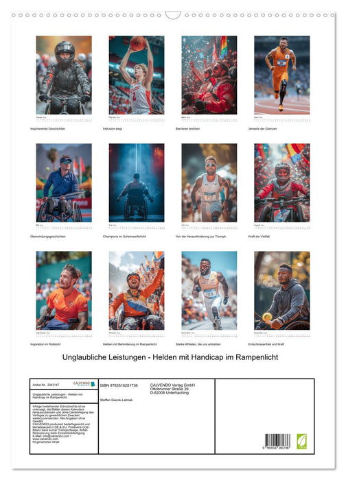Unglaubliche Leistungen - Helden mit Handicap im Rampenlicht (CALVENDO Wandkalender 2026)