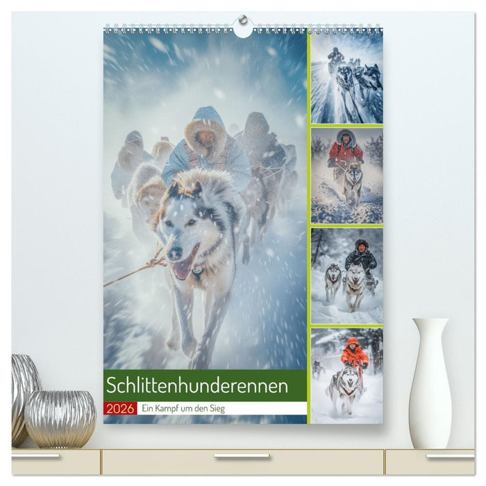 Schlittenhunderennen (CALVENDO Premium Wandkalender 2026)