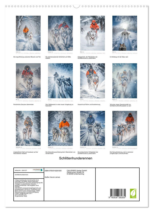 Schlittenhunderennen (CALVENDO Premium Wandkalender 2026)