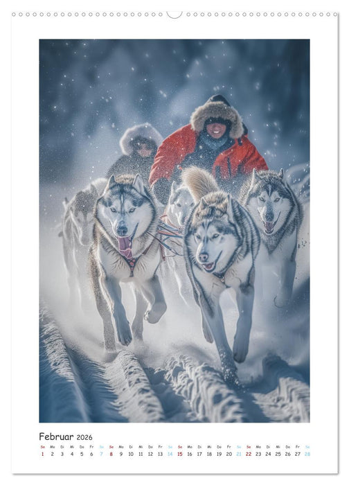 Schlittenhunderennen (CALVENDO Premium Wandkalender 2026)