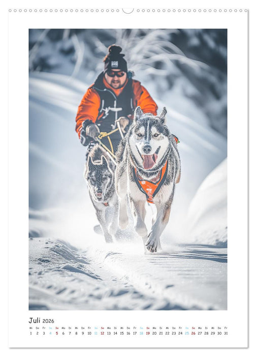 Schlittenhunderennen (CALVENDO Premium Wandkalender 2026)