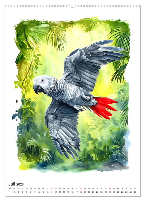 Afrikas Tiere - Illustriert in Wasserfarben (CALVENDO Premium Wandkalender 2026)