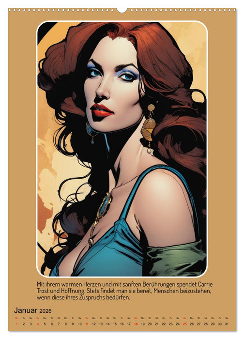Starke Frauen im Comicbook-Stil (CALVENDO Wandkalender 2026)