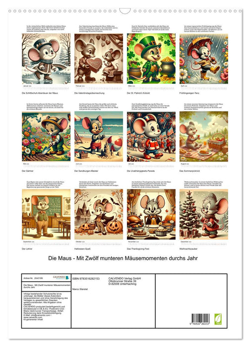 Die Maus - Mit Zwölf munteren Mäusemomenten durchs Jahr (CALVENDO Wandkalender 2026)