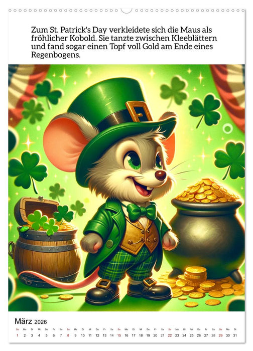 Die Maus - Mit Zwölf munteren Mäusemomenten durchs Jahr (CALVENDO Wandkalender 2026)