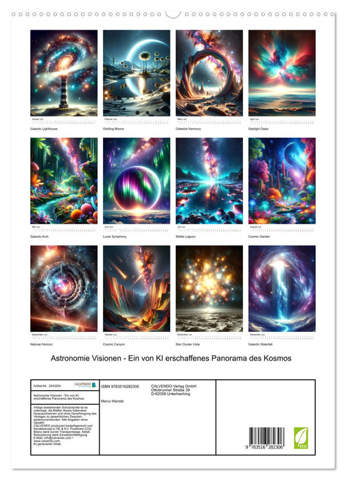 Astronomie Visionen - Ein von KI erschaffenes Panorama des Kosmos (CALVENDO Premium Wandkalender 2026)