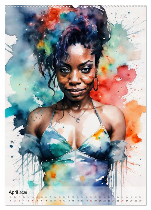 Aquarell-Frauenporträts (CALVENDO Premium Wandkalender 2026)