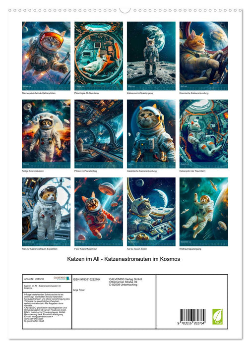 Katzen im All - Katzenastronauten im Kosmos (CALVENDO Premium Wandkalender 2026)