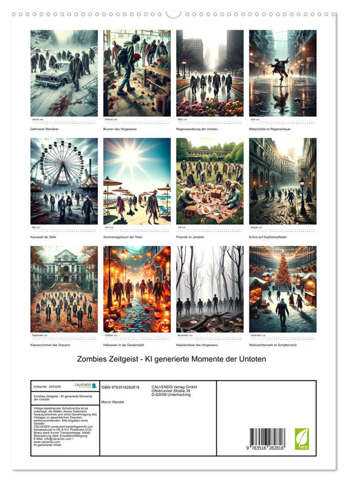 Zombies Zeitgeist - KI generierte Momente der Untoten (CALVENDO Premium Wandkalender 2026)