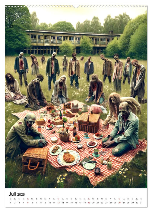 Zombies Zeitgeist - KI generierte Momente der Untoten (CALVENDO Premium Wandkalender 2026)