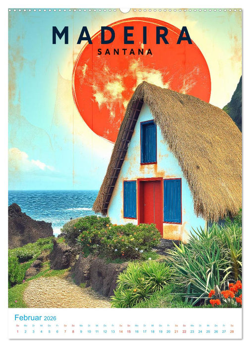 Madeira - Old School Poster Style (CALVENDO Wandkalender 2026)