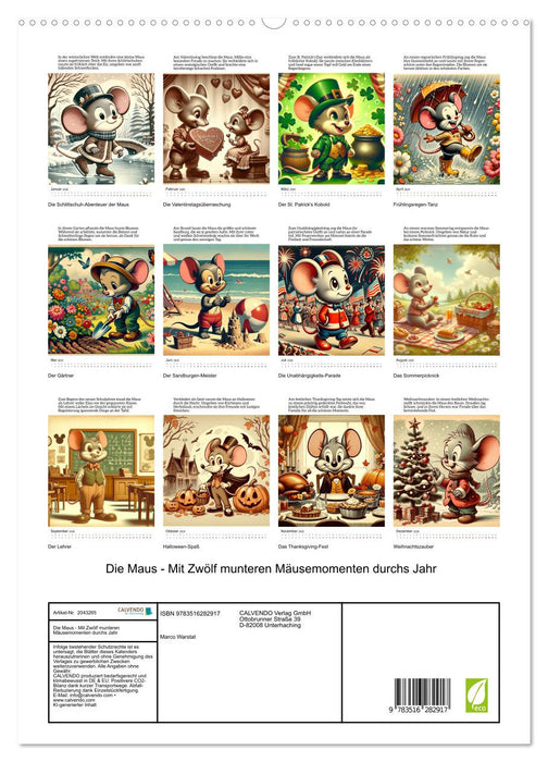 Die Maus - Mit Zwölf munteren Mäusemomenten durchs Jahr (CALVENDO Premium Wandkalender 2026)