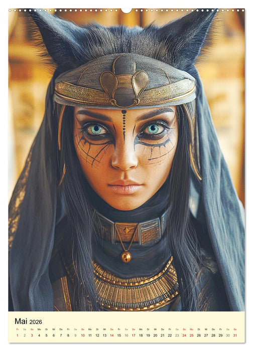 Ägyptischer Katzenkult. Priesterinnen der Göttin Bastet (CALVENDO Wandkalender 2026)