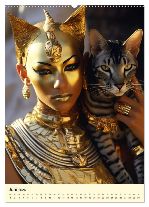 Ägyptischer Katzenkult. Priesterinnen der Göttin Bastet (CALVENDO Wandkalender 2026)