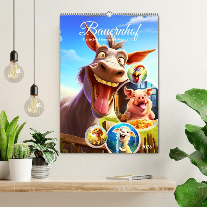 Bauernhof. Tierischer Humor auf dem Land (CALVENDO Wandkalender 2026)