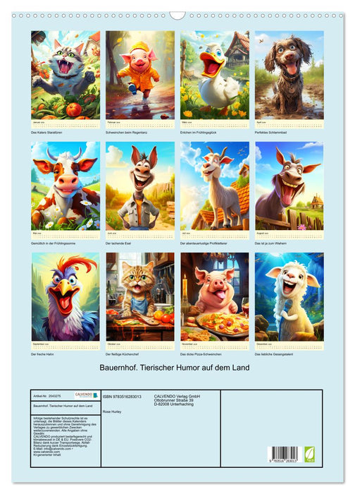 Bauernhof. Tierischer Humor auf dem Land (CALVENDO Wandkalender 2026)