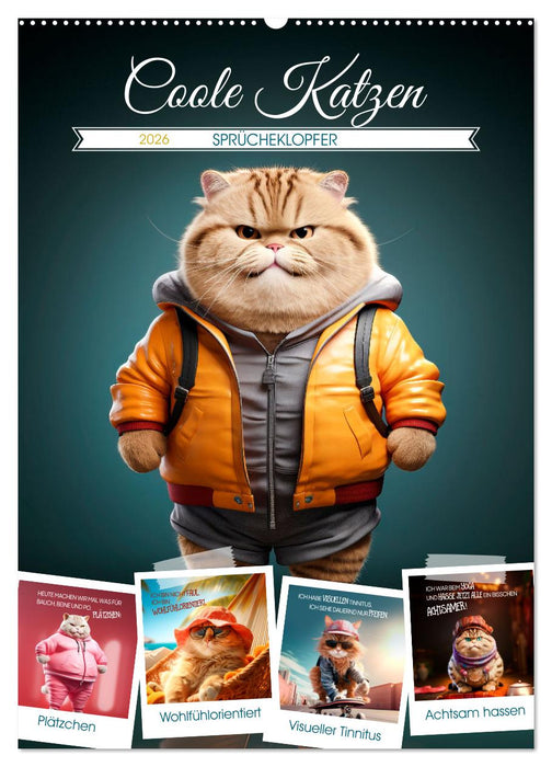 COOLE KATZEN Sprücheklopfer (CALVENDO Wandkalender 2026)