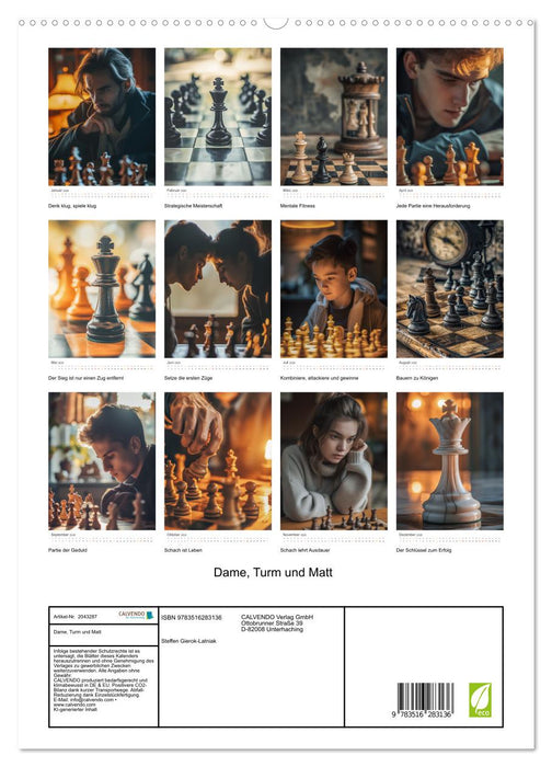 Dame, Turm und Matt (CALVENDO Premium Wandkalender 2026)