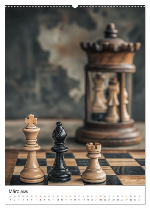 Dame, Turm und Matt (CALVENDO Premium Wandkalender 2026)