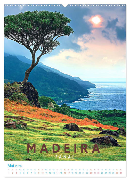 Madeira - Old School Poster Style (CALVENDO Premium Wandkalender 2026)