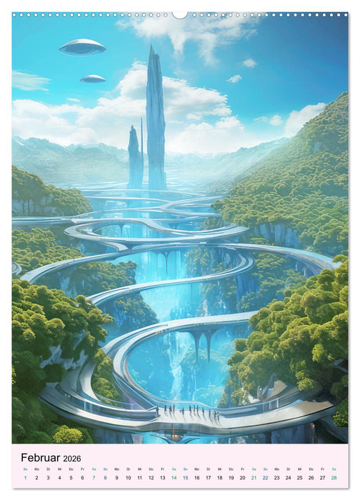 Sci-fi Welten - Fantasiebilder (CALVENDO Premium Wandkalender 2026)
