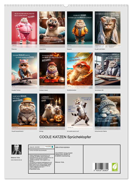 COOLE KATZEN Sprücheklopfer (CALVENDO Premium Wandkalender 2026)