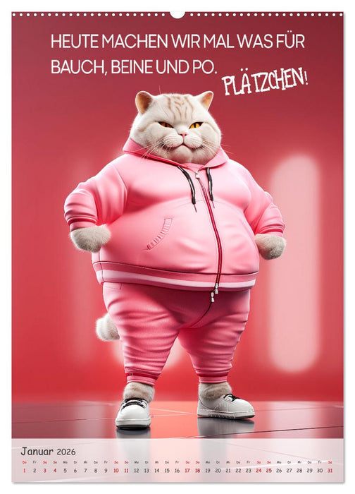 COOLE KATZEN Sprücheklopfer (CALVENDO Premium Wandkalender 2026)