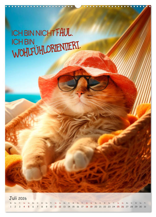 COOLE KATZEN Sprücheklopfer (CALVENDO Premium Wandkalender 2026)