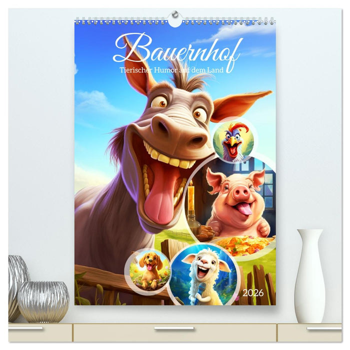 Bauernhof. Tierischer Humor auf dem Land (CALVENDO Premium Wandkalender 2026)