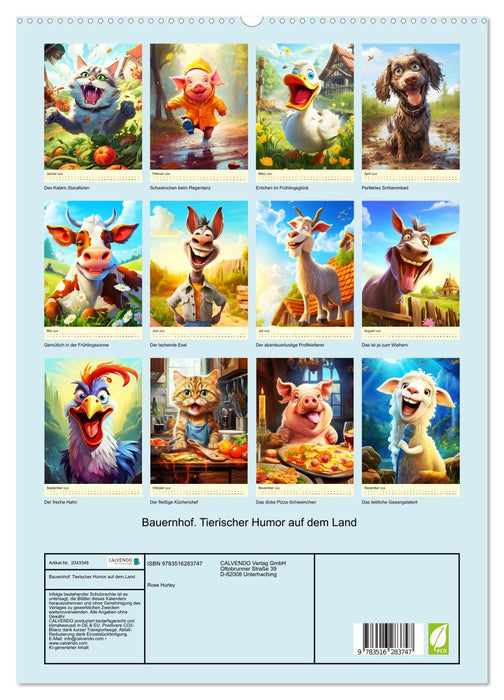 Bauernhof. Tierischer Humor auf dem Land (CALVENDO Premium Wandkalender 2026)