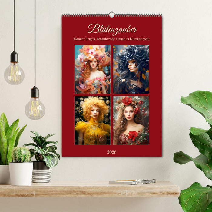 Blütenzauber. Floraler Reigen. Bezaubernde Frauen in Blumenpracht (CALVENDO Wandkalender 2026)