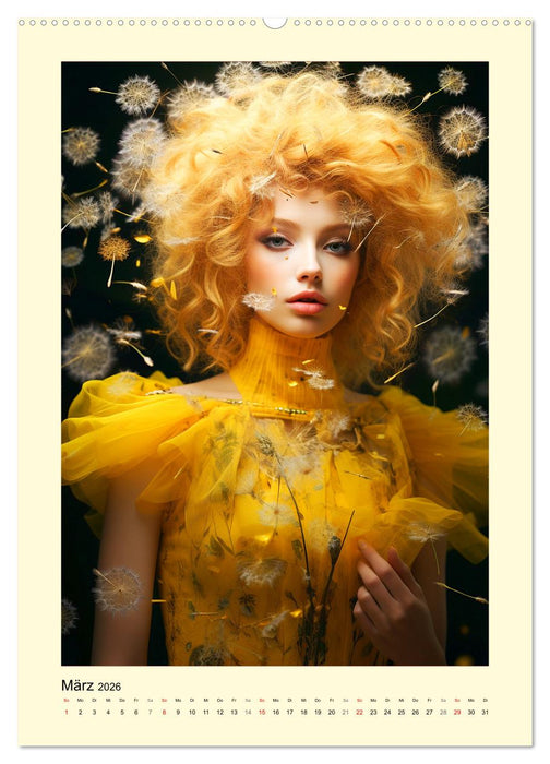 Blütenzauber. Floraler Reigen. Bezaubernde Frauen in Blumenpracht (CALVENDO Wandkalender 2026)