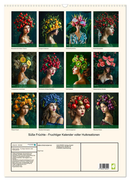 Süße Früchte - Fruchtiger Kalender voller Hutkreationen (CALVENDO Wandkalender 2026)