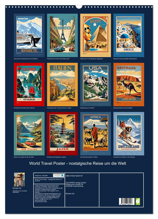 World Travel Poster - nostalgische Reise um die Welt (CALVENDO Wandkalender 2026)