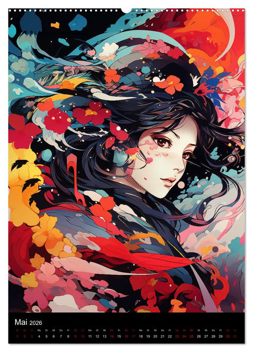 Manga Flower Girls (CALVENDO Premium Wandkalender 2026)